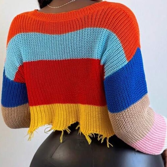 Color-Block V-Neck Sweater - Picture 4 of 4
